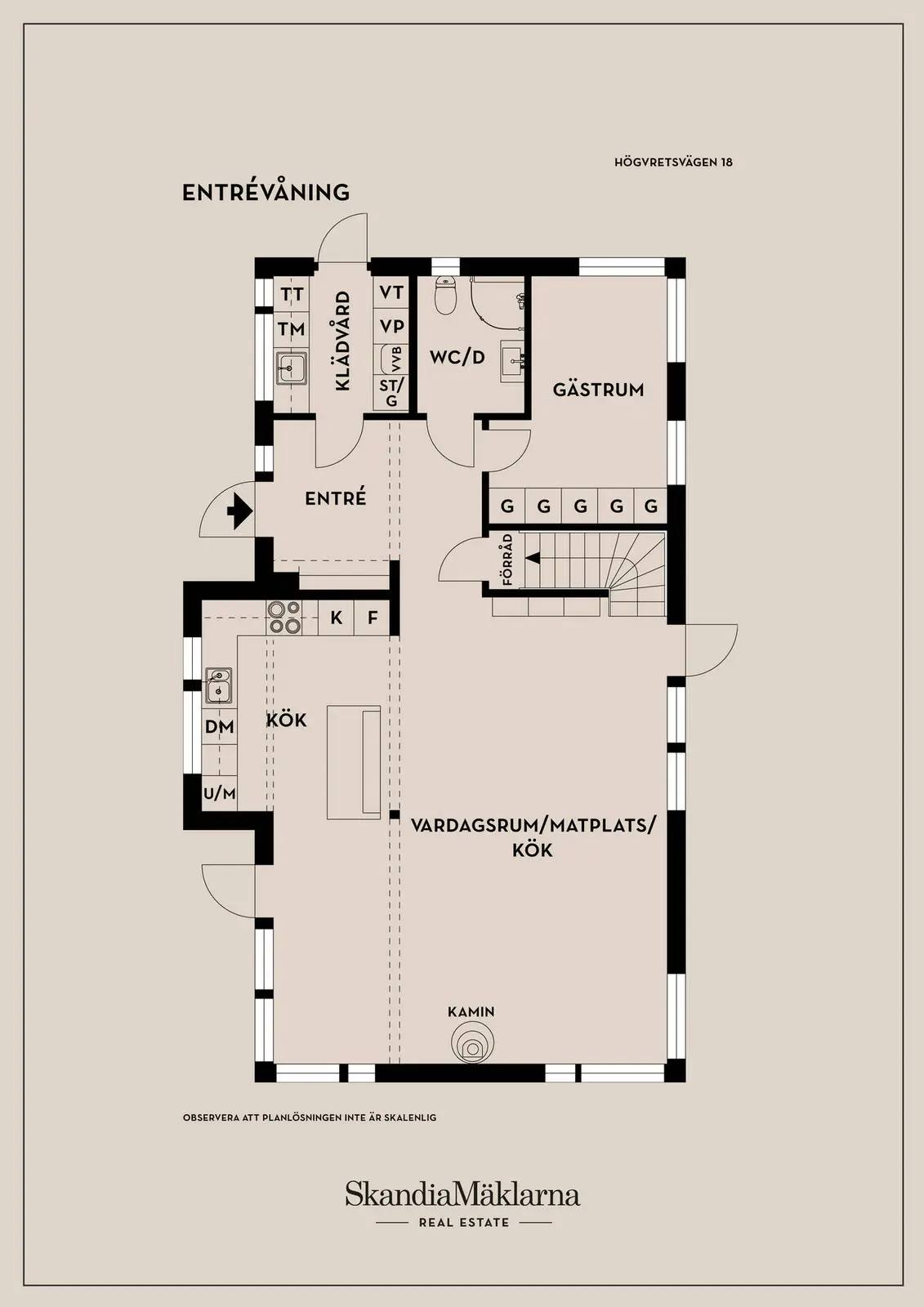 Floor plan for Högvretsvägen 18