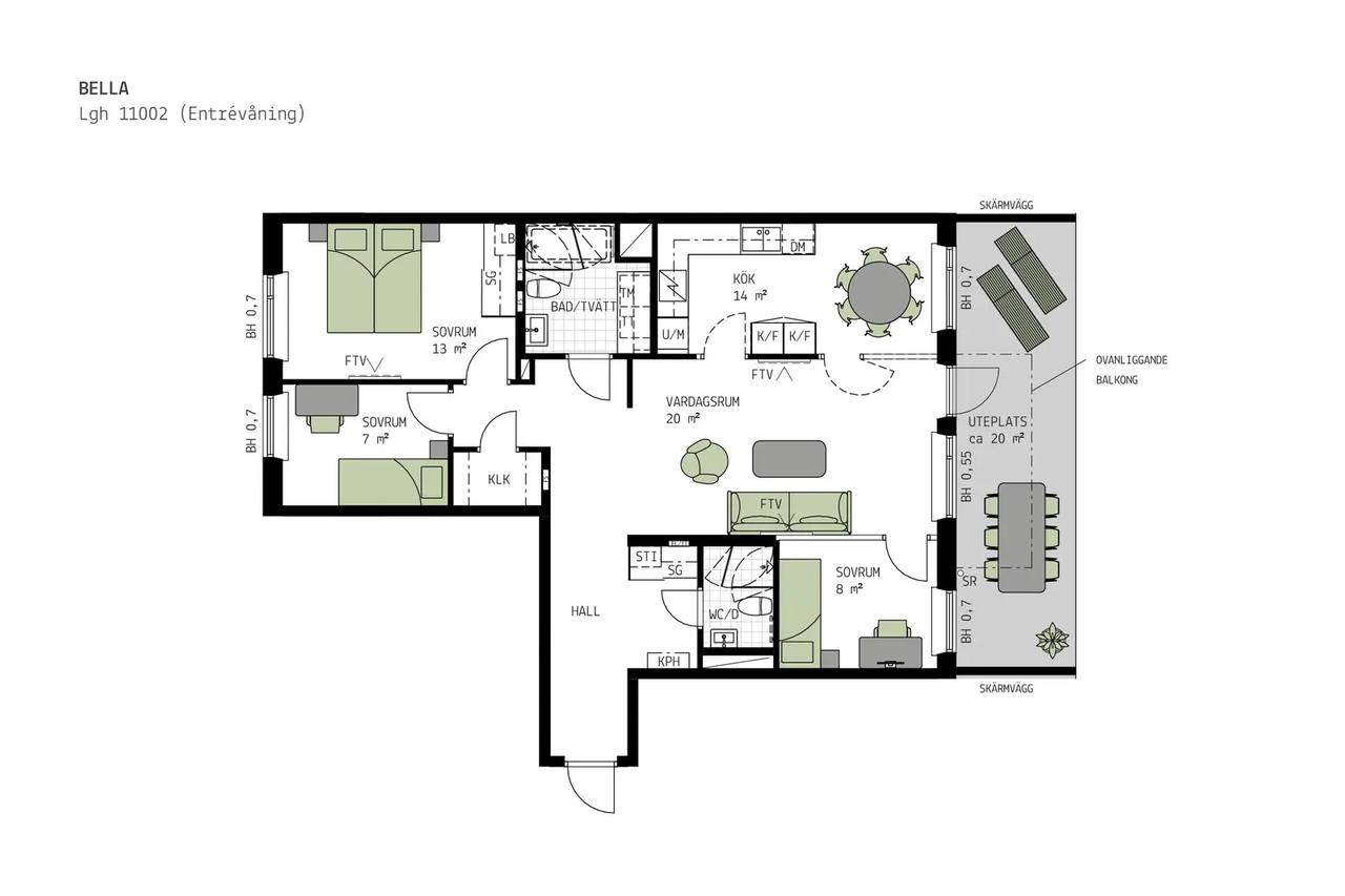 Floor plan for Mobilgatan 8A