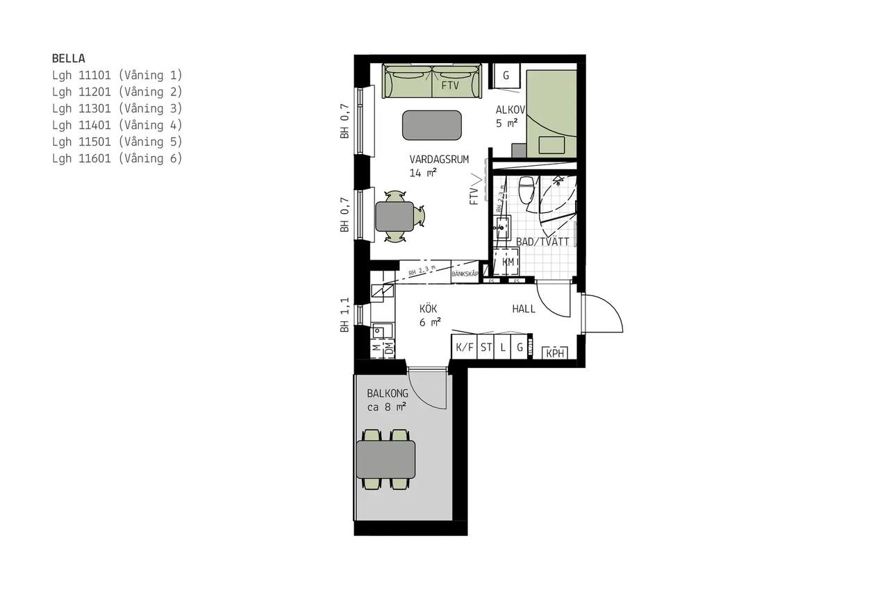 Floor plan for Mobilgatan 8A
