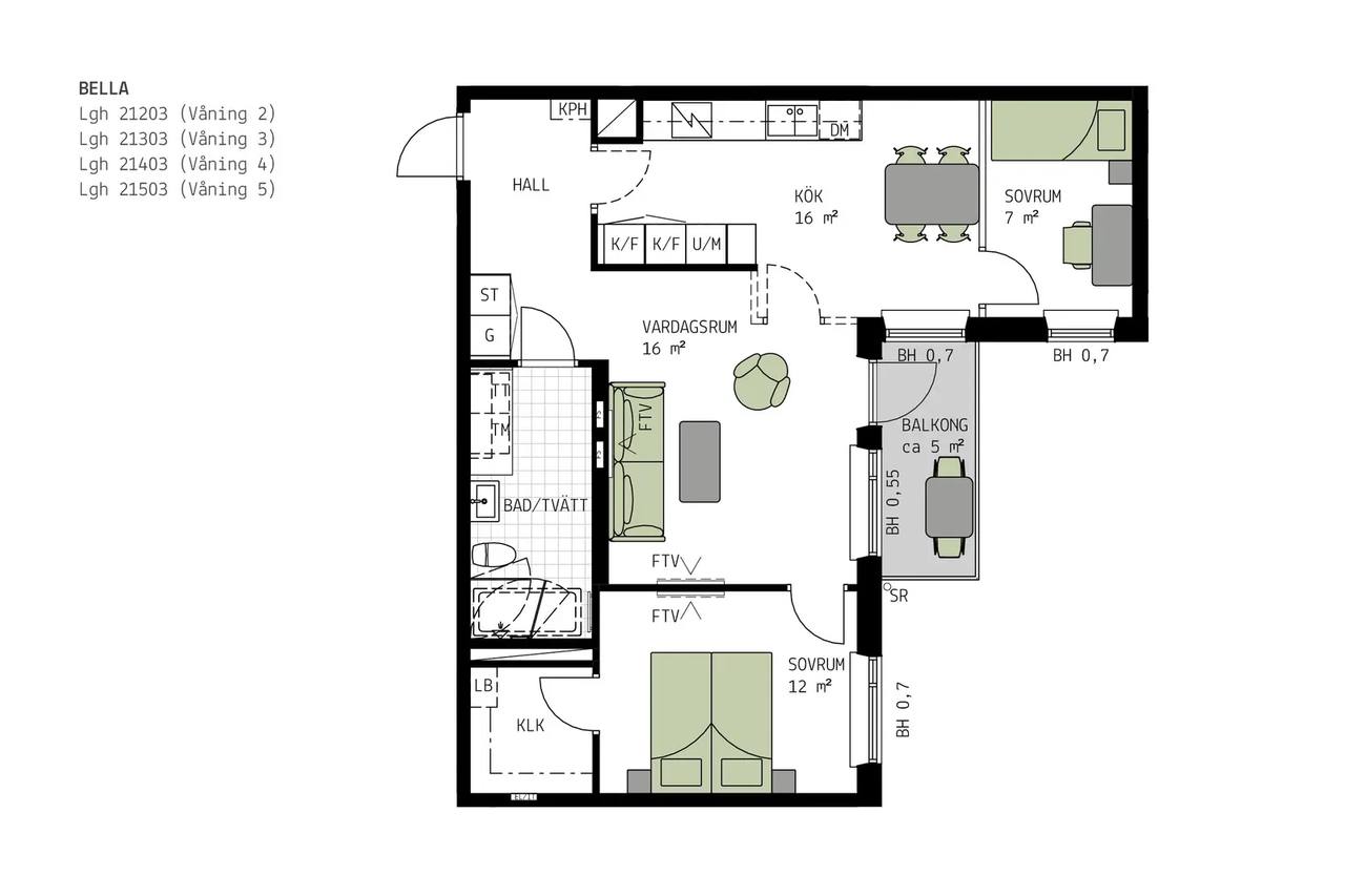 Floor plan for Mobilgatan 8B