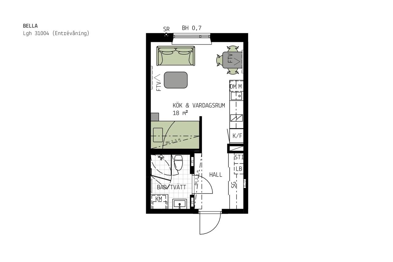 Floor plan for Tellusgatan 13