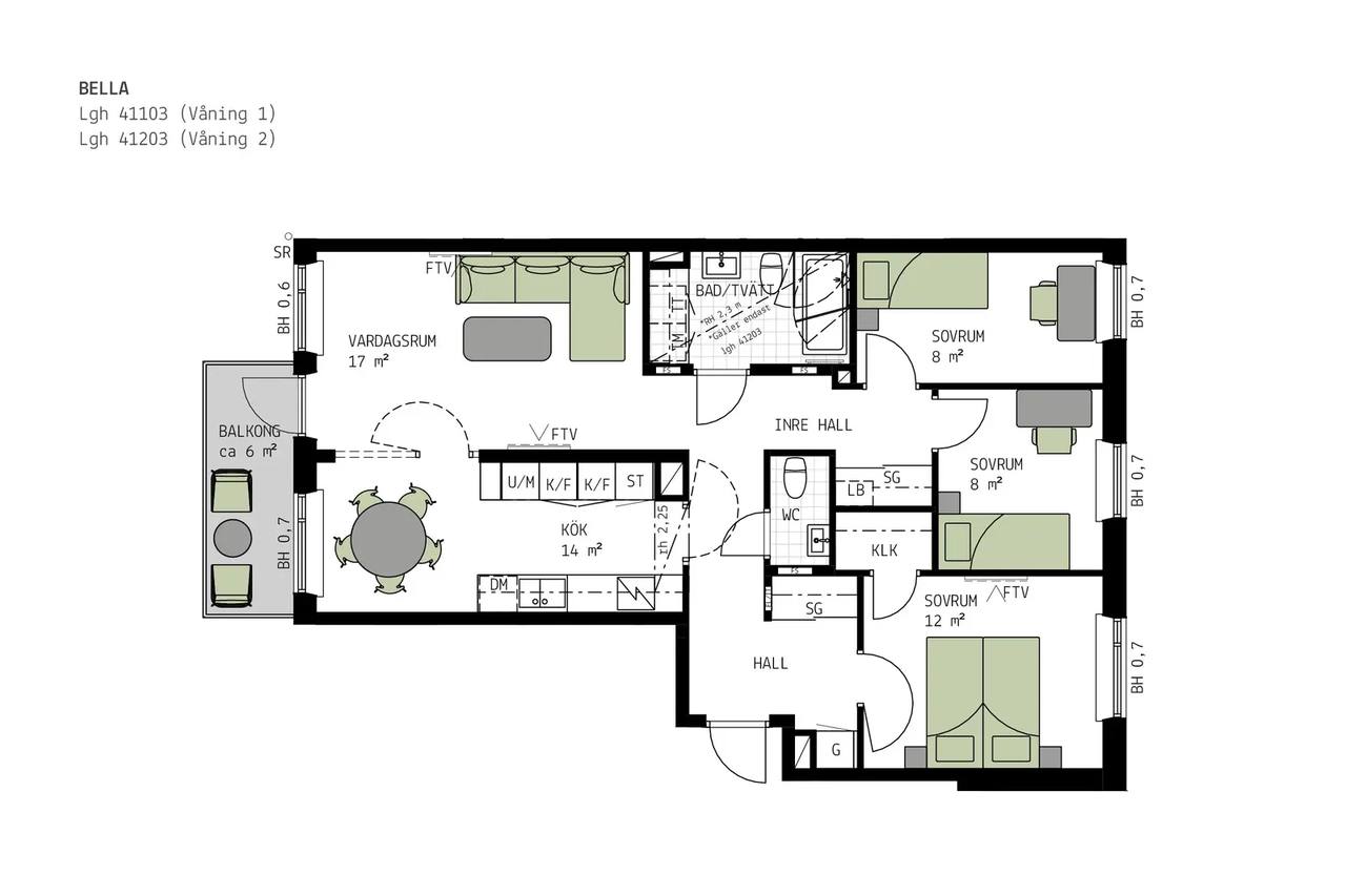 Floor plan for Tellusgatan 11