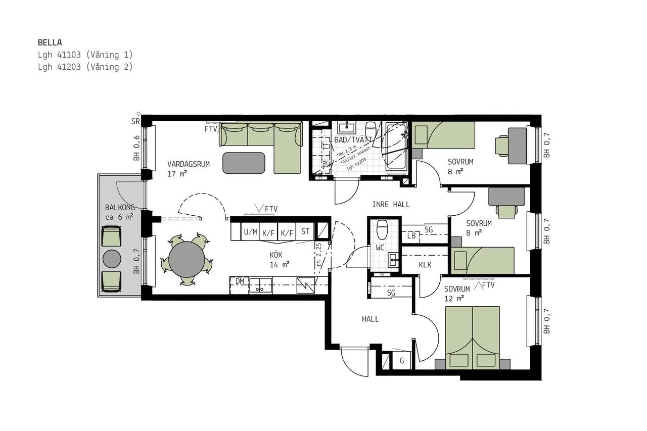 Floor plan for Tellusgatan 11