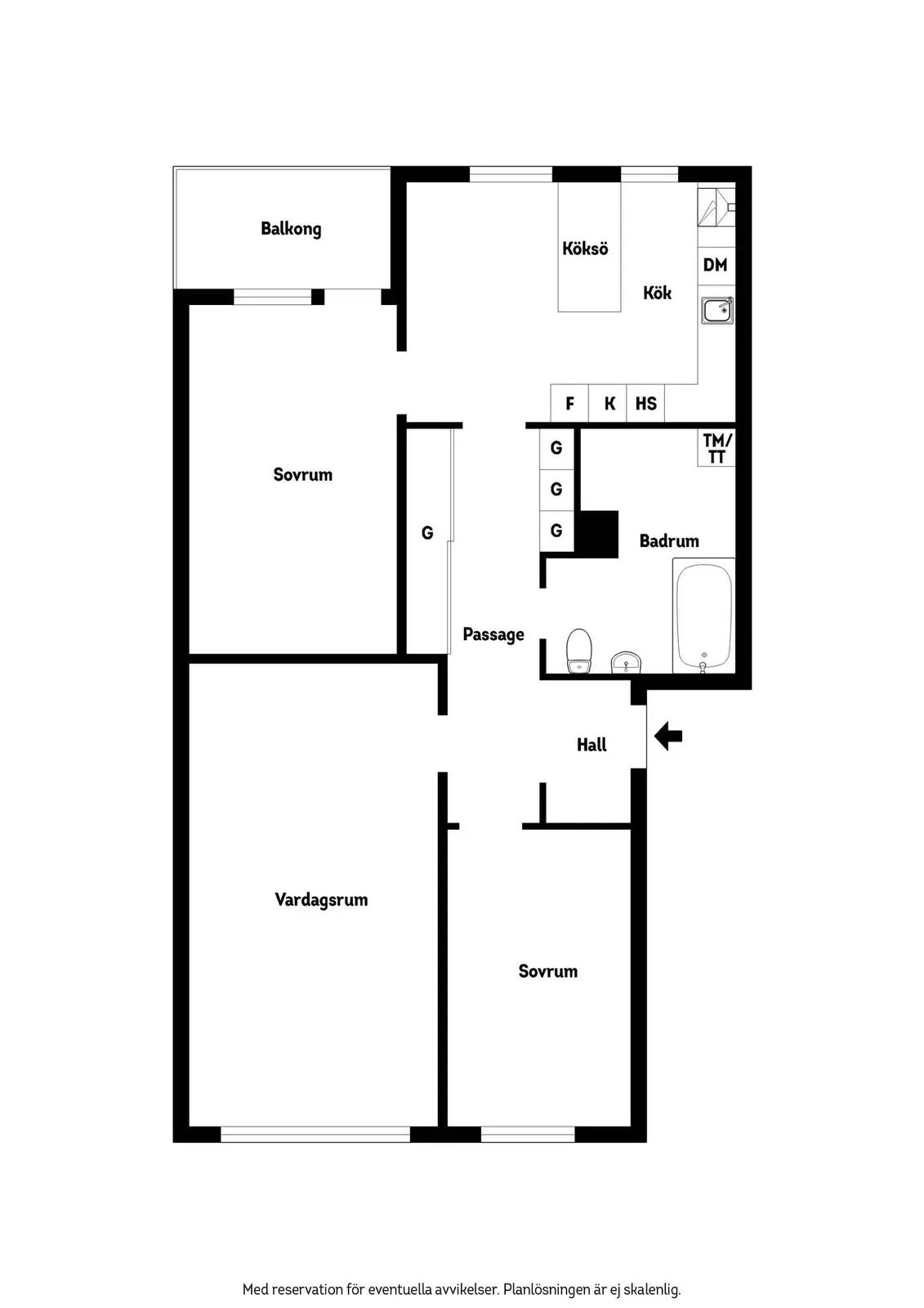 Floor plan for Vildgåsvägen 19B