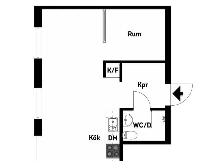 Planritning för Västra gatan 43
