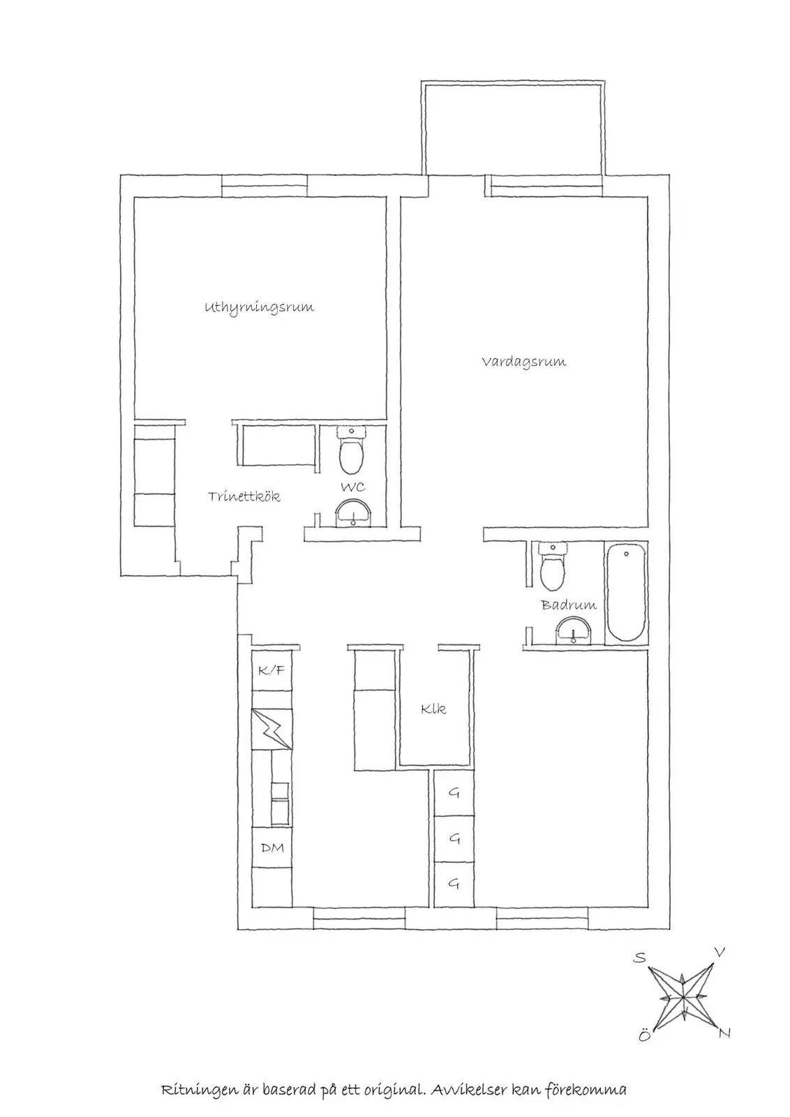 Planritning för Stigbergsvägen 8A