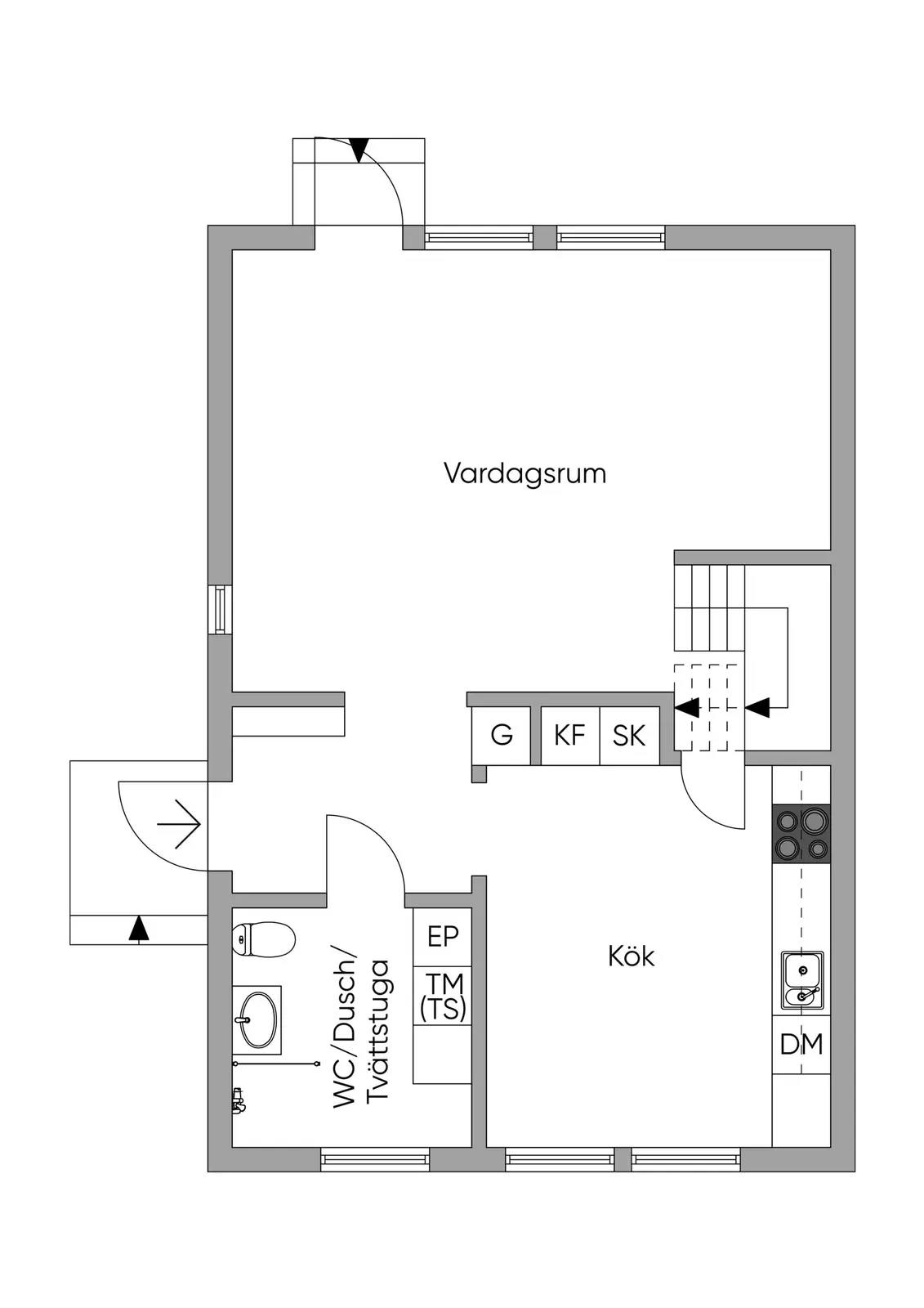 Planritning för Ostronvägen 25A