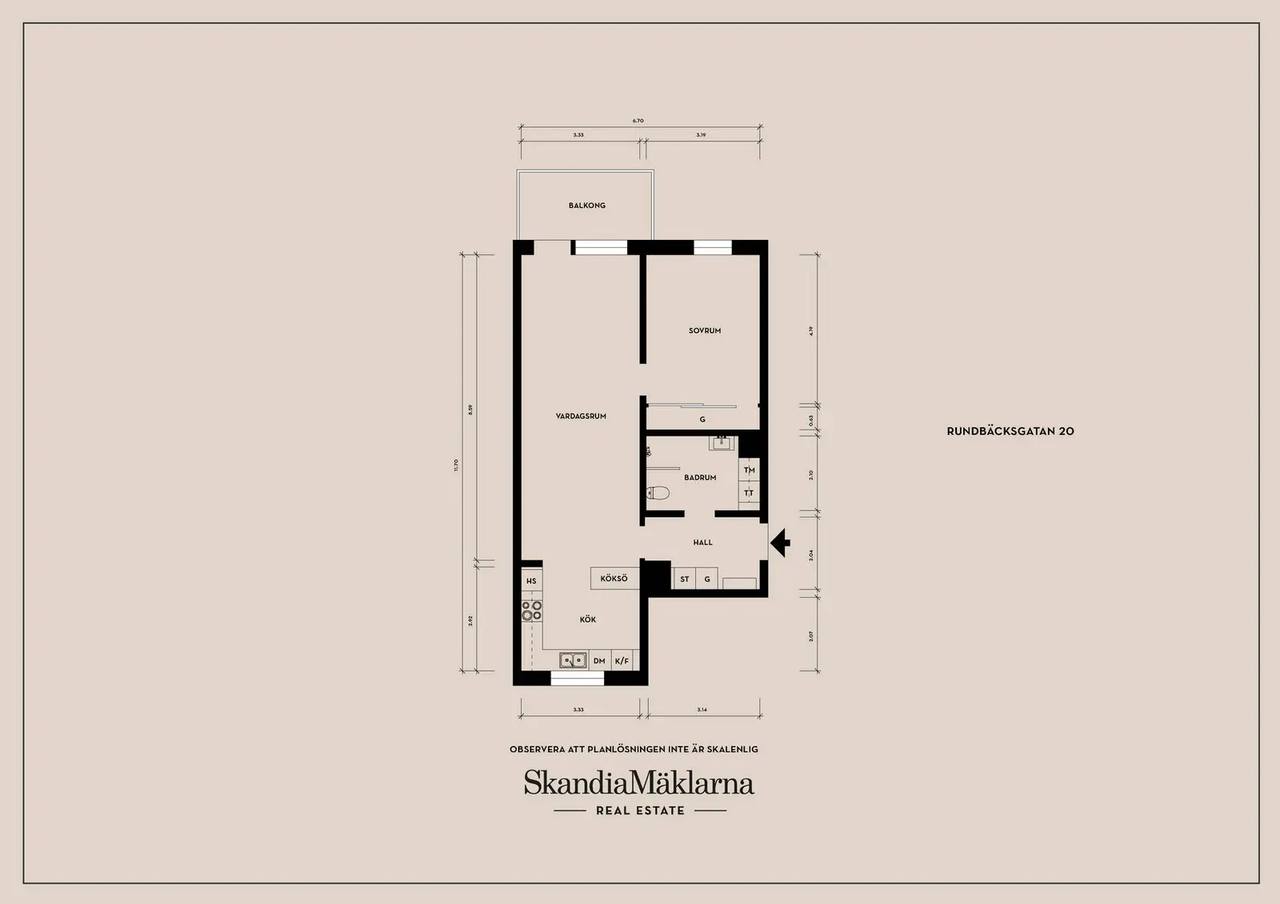 Floor plan for Rundbäcksgatan 20