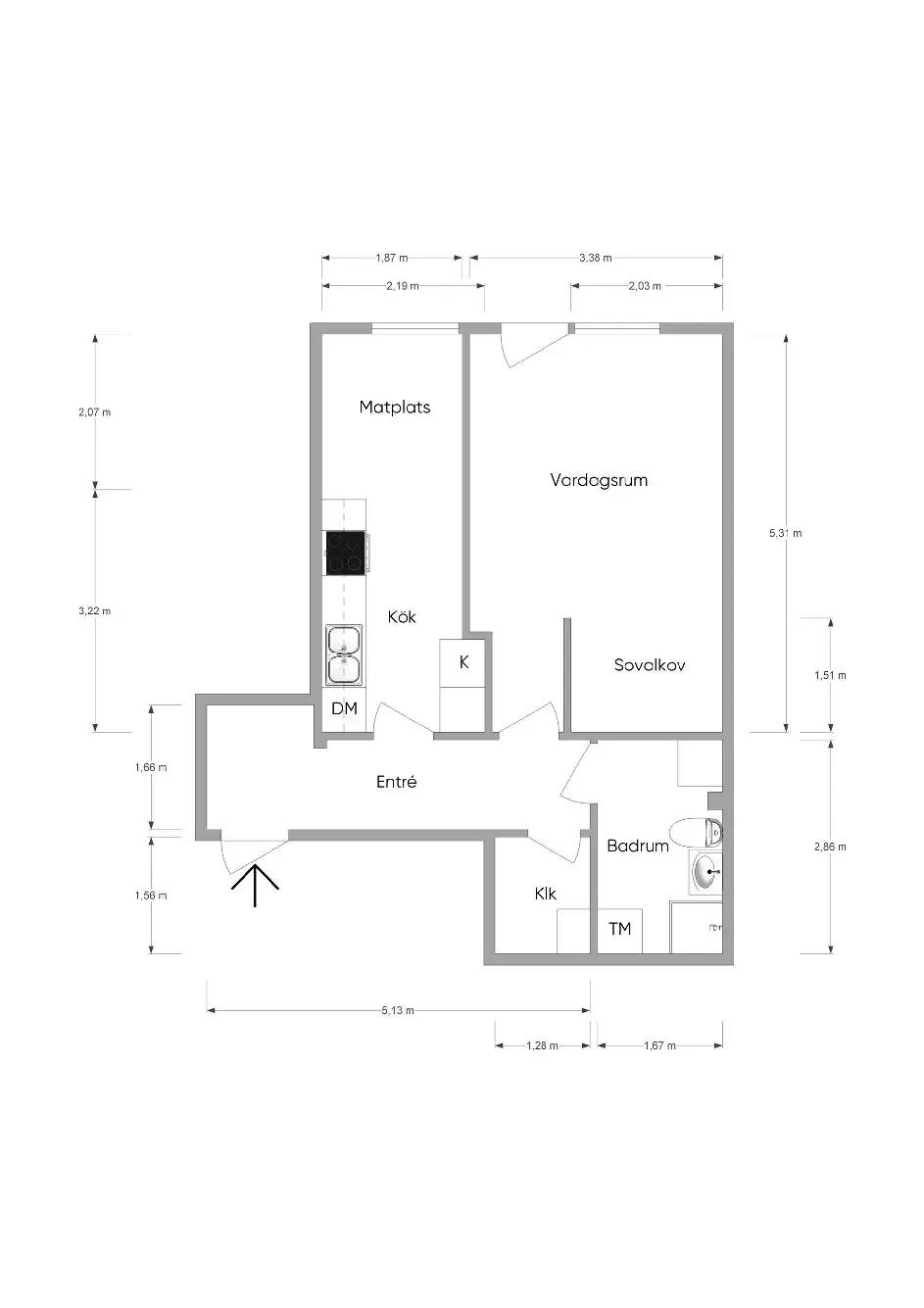 Floor plan for Fornhöjdsvägen