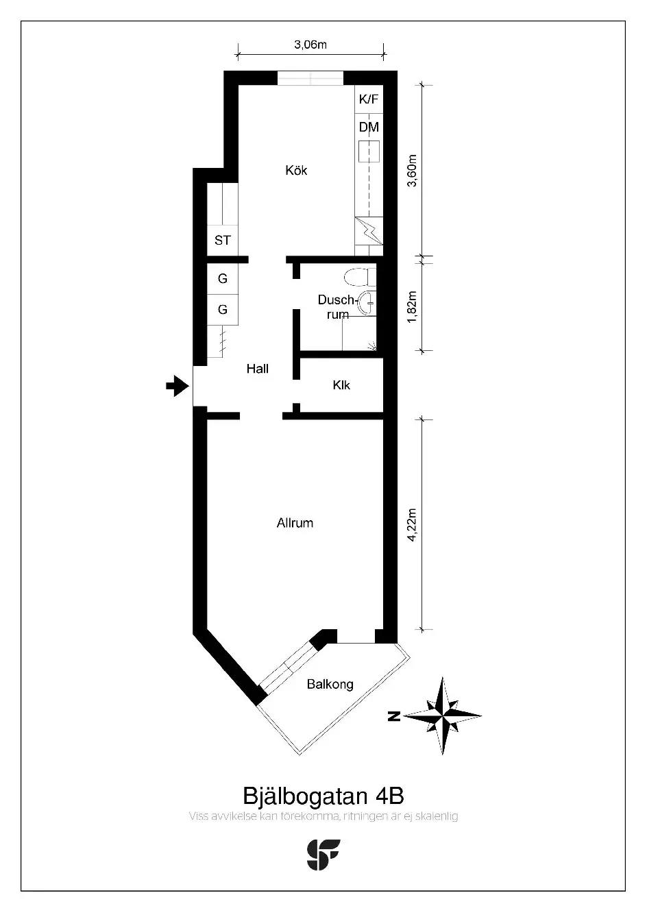 Floor plan for Bjälbogatan