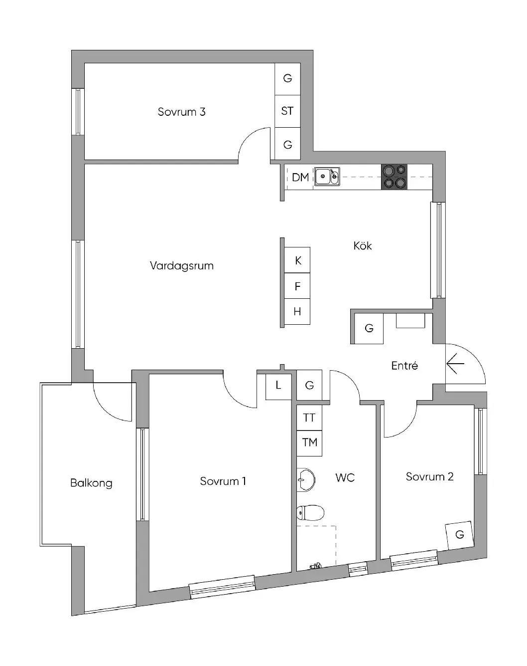 Floor plan for Mor Charlottas väg