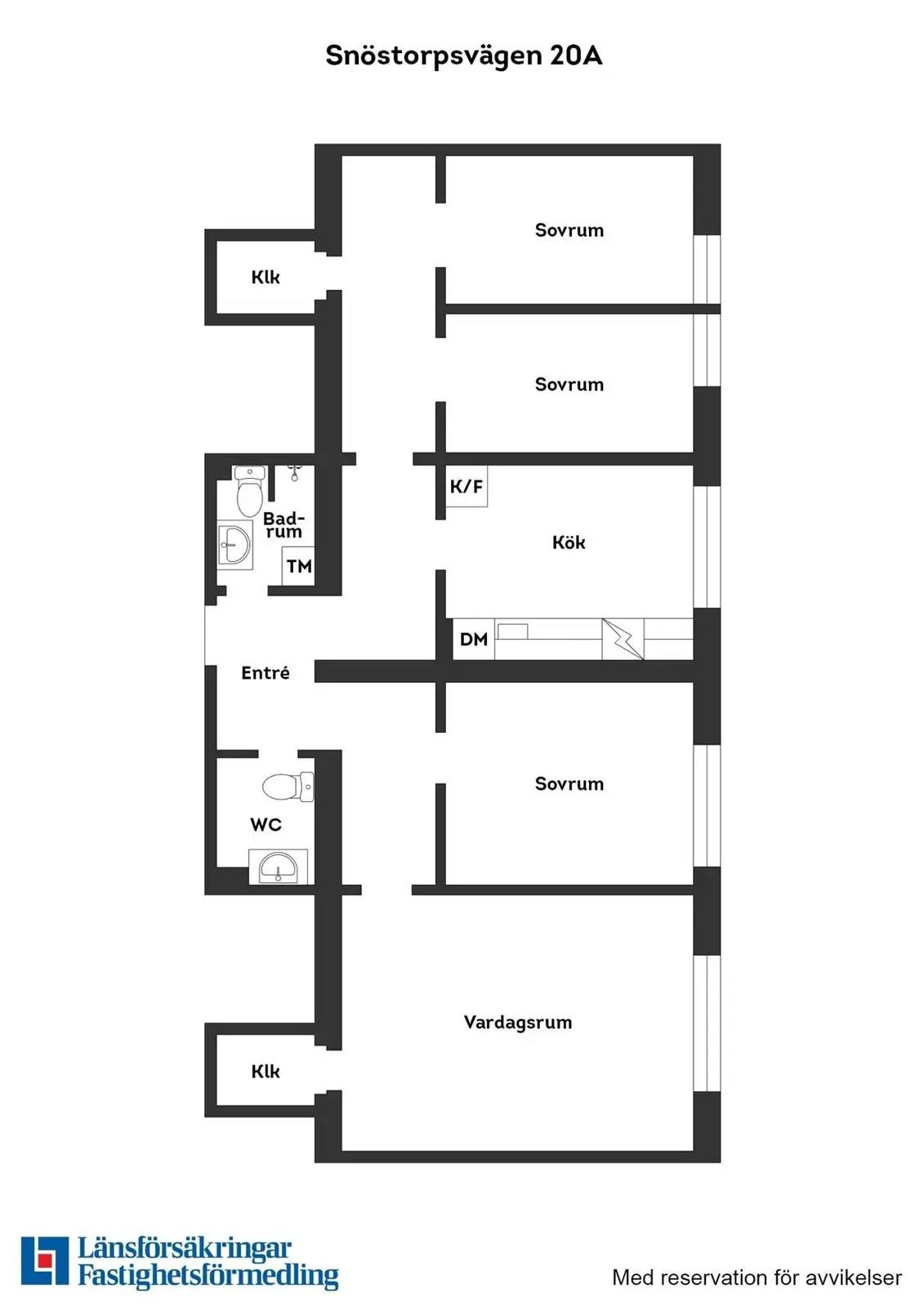 Floor plan for Snöstorpsvägen 20A
