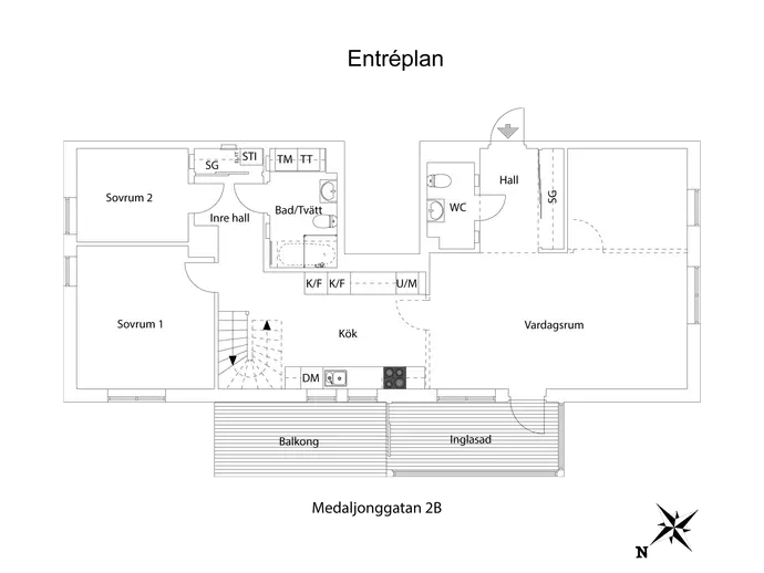 Floor plan for Medaljonggatan 2B