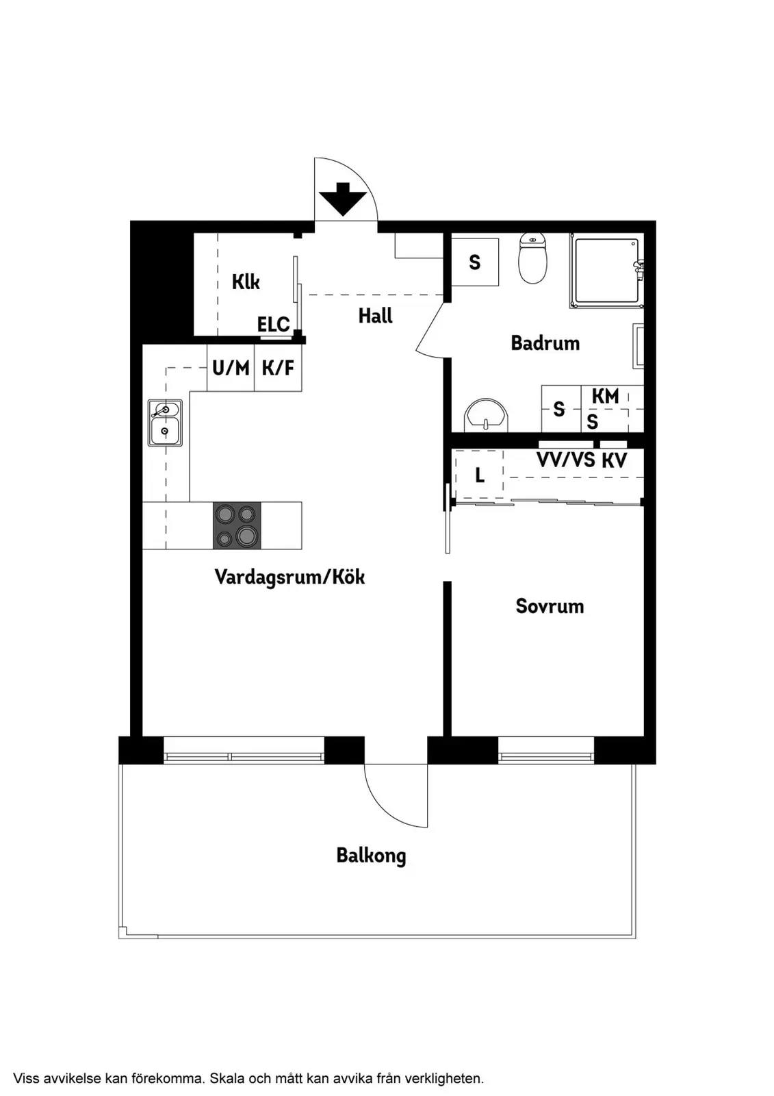 Floor plan for Hansagatan 15