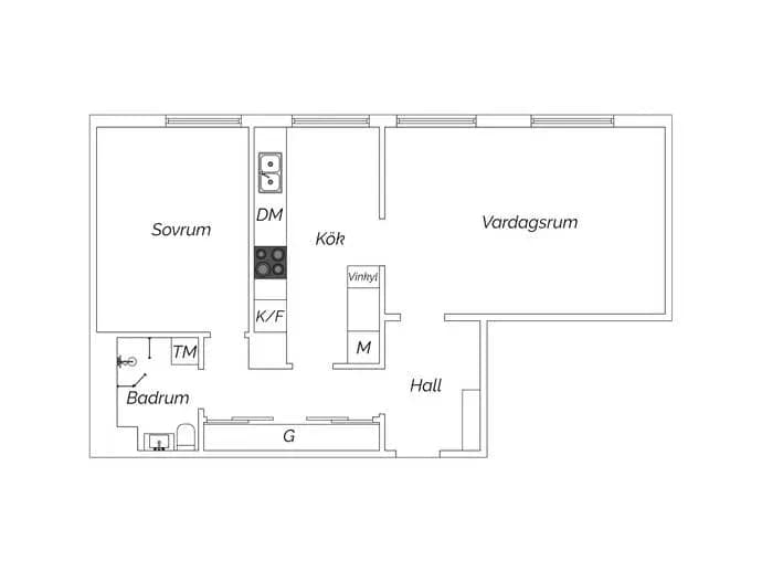 Floor plan for Tulegatan 42