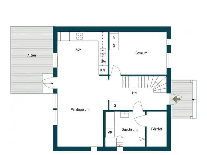Floor plan for Havtornsvägen 6B