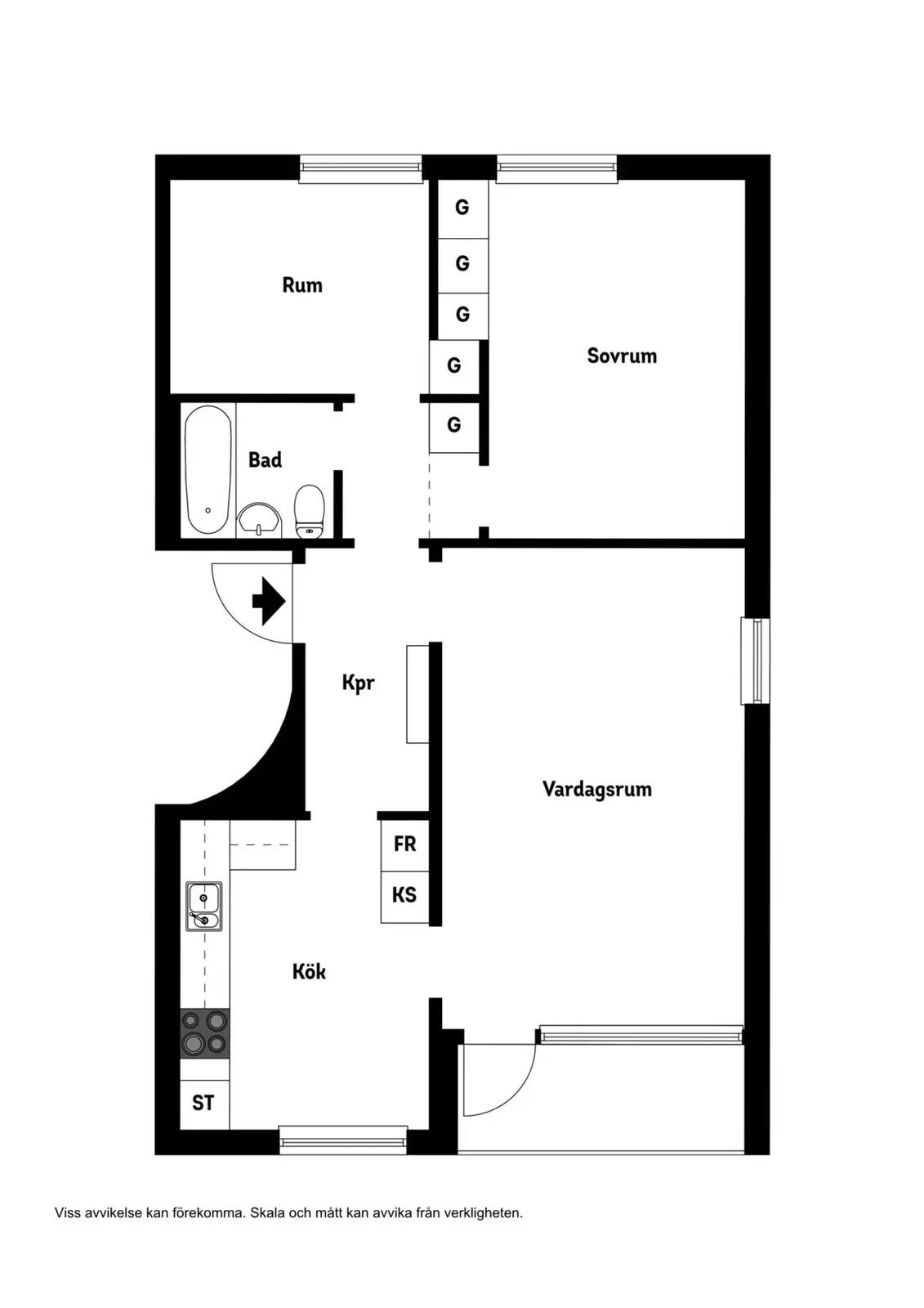 Floor plan for Hagalundsvägen 36B