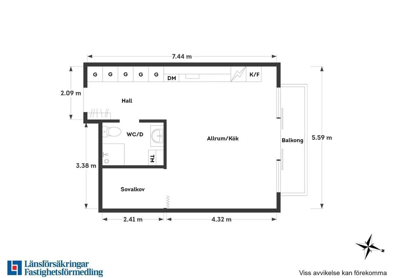 Floor plan for Lodjursstråket 1 (Karlatornet vån 29 norr)