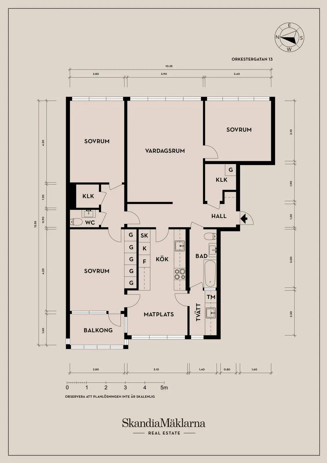 Floor plan for Orkestergatan 13