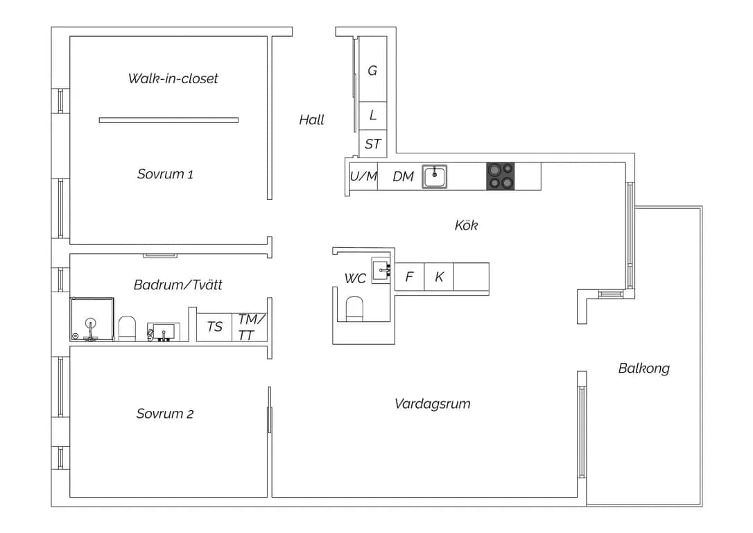 Floor plan for Krankajen 32