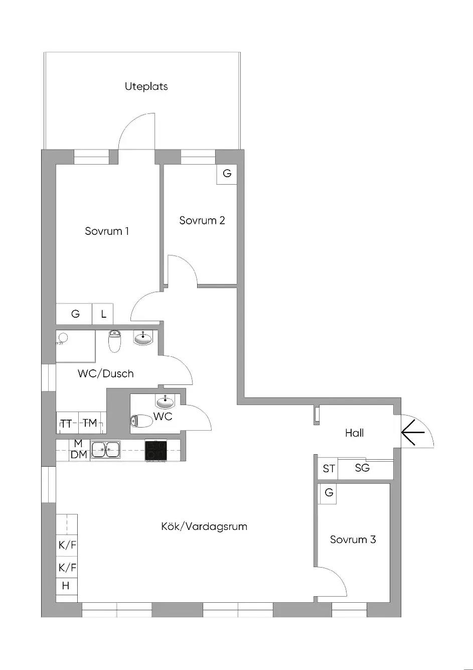 Floor plan for Selma Lagerlöfs gata 5
