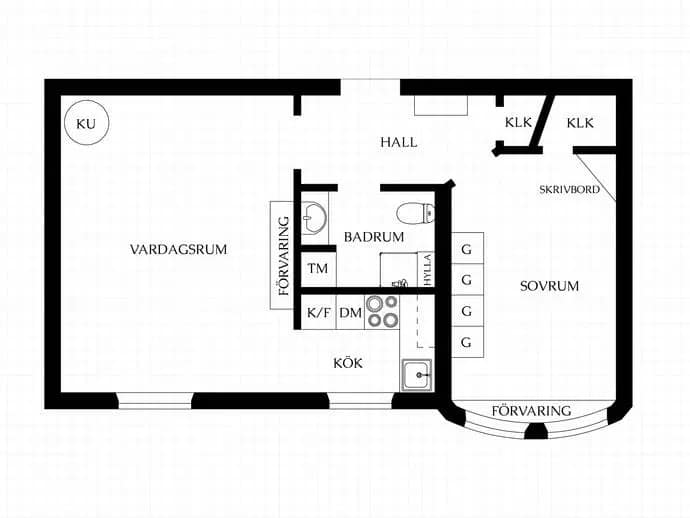 Planritning för Parmmätargatan 22, 2tr