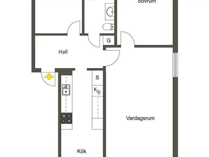 Planritning för Ringvägen 28A