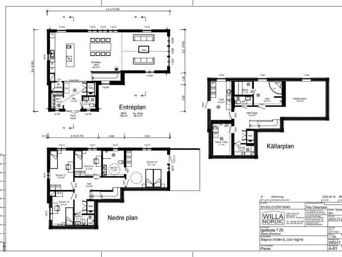 Planritning för Torsvägen 19