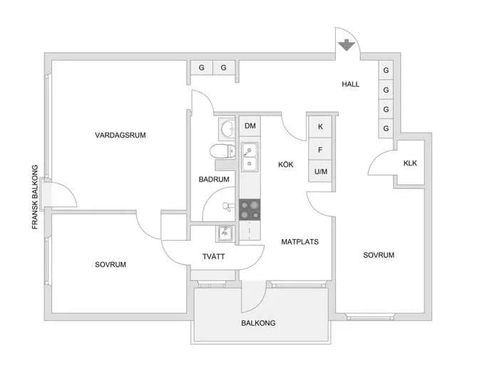 Floor plan for Stråvägen 2