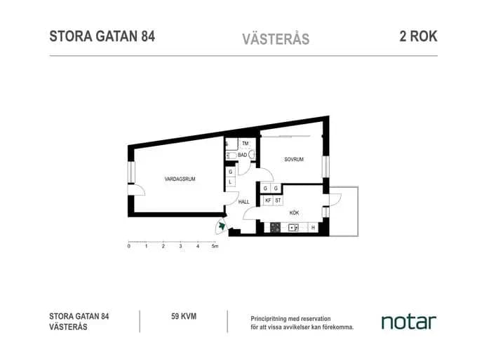 Planritning för Stora gatan 84