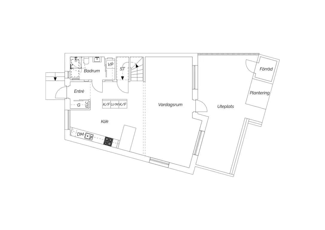 Planritning för Bojgränd 8