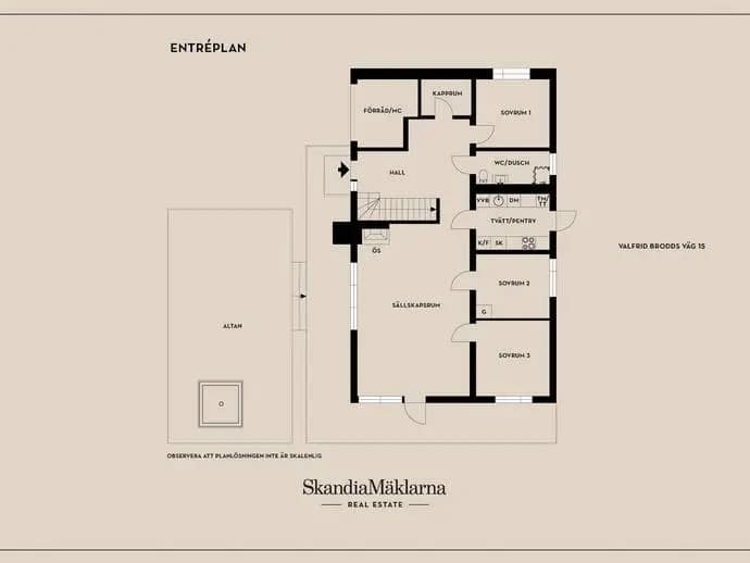 Floor plan for Valfrid Brodds väg 15