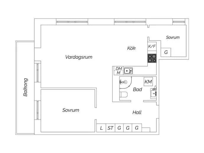 Floor plan for Långängen 5