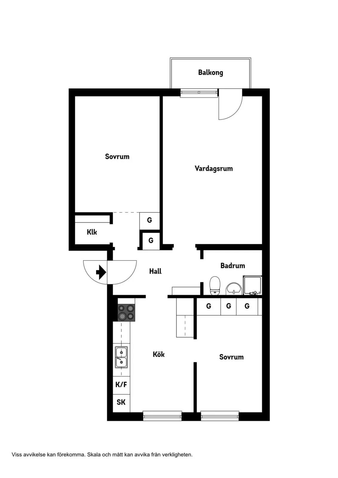 Floor plan for Solhagsvägen 3B