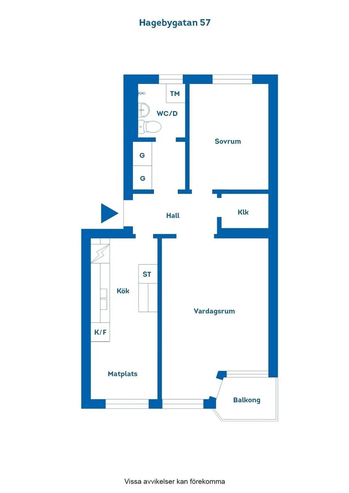 Planritning för Hagebygatan 57