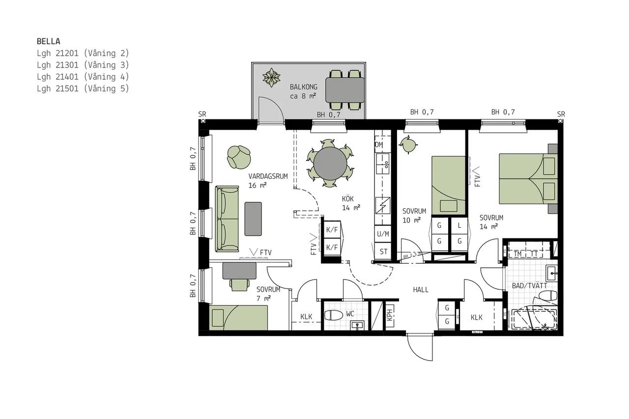 Floor plan for Mobilgatan 8B