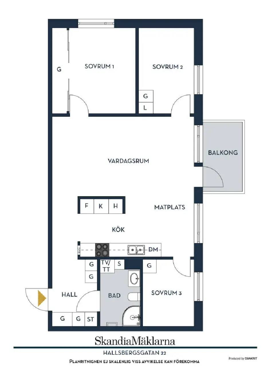 Planritning för Hallsbergsgatan 22