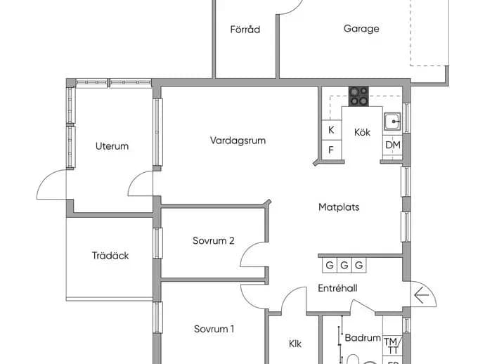 Planritning för Mossabäcksvägen 5