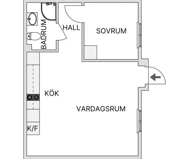 Planritning för Haqvin Spegelgatan 11B