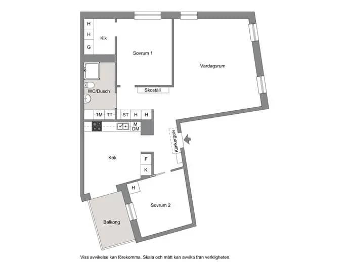 Floor plan for Väsbyvägen 26K