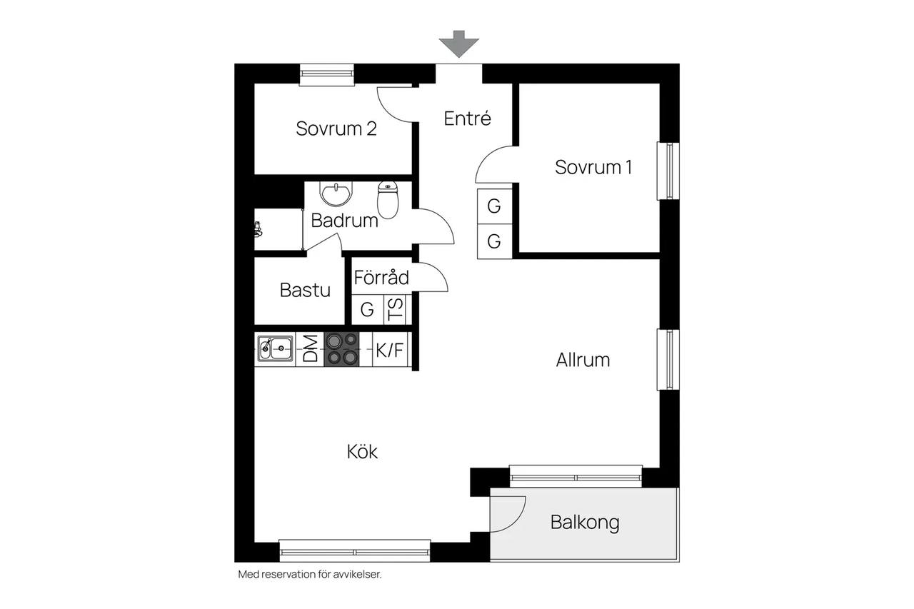 Floor plan for Kabinbanevägen 20 lgh 723