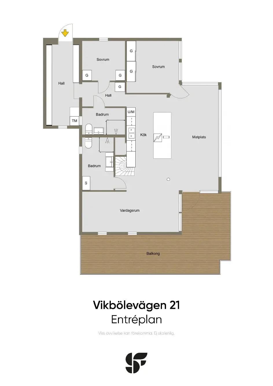 Planritning för Vikbölevägen 21