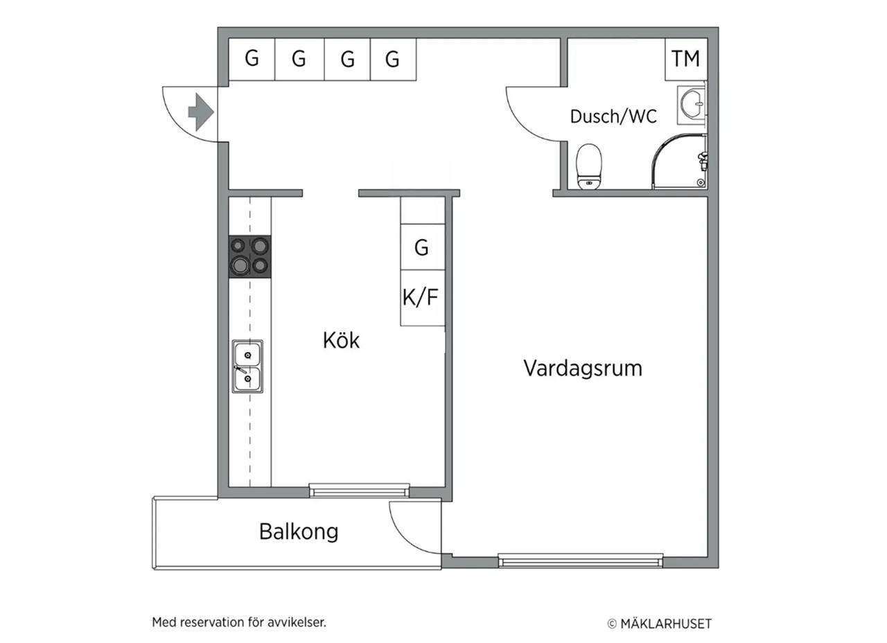Floor plan for Norra Kyrkogatan 13 C