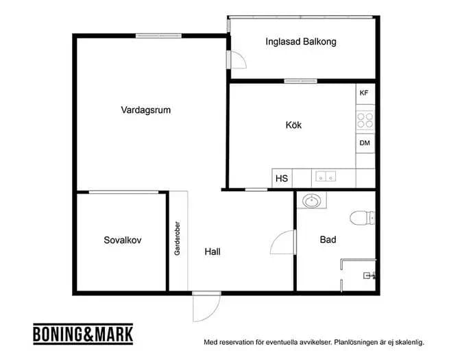 Planritning för Kung Karls väg 1 E