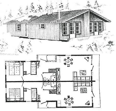 Floor plan for Storfjällsbyn. Vecka 1, (53) och 27. Hus 12H. SÄLEN