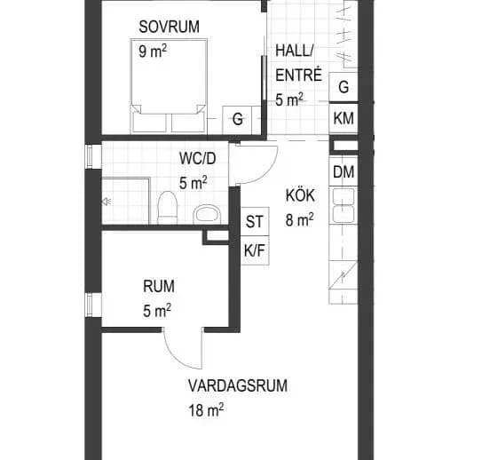 Floor plan for Svante Orells väg 22C