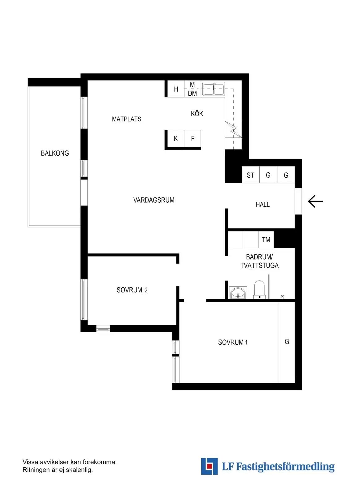 Floor plan for Blåklockevägen 2
