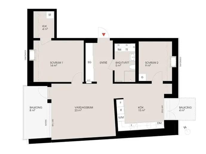 Floor plan for Östergatan 49