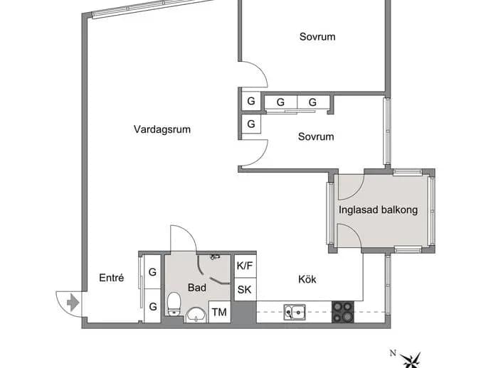 Floor plan for Fagottgatan 2