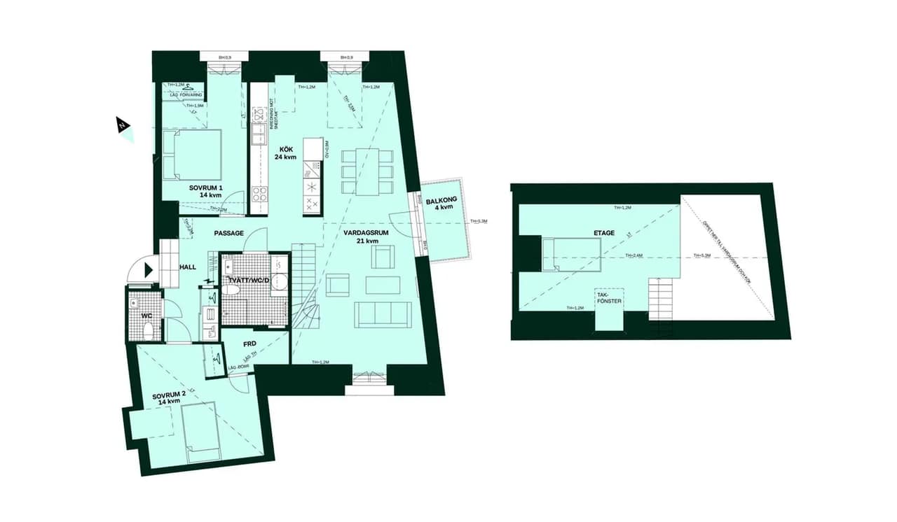 Floor plan for Fyrisvallsgatan 2C, 752 28 Uppsala
